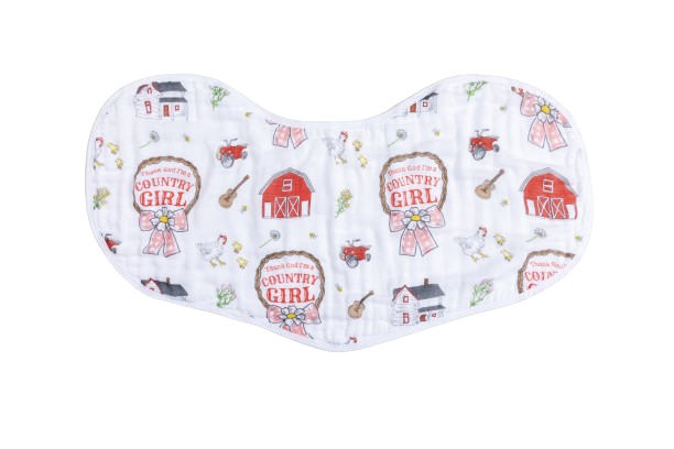 Country Girl 2 in 1 Burp Cloth and Bib Combo