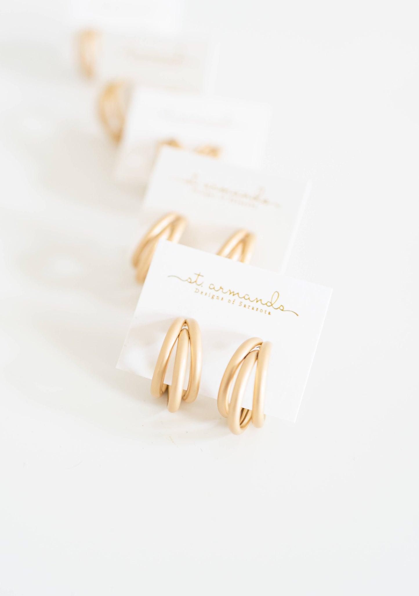 Gold Triple Hoop Earrings