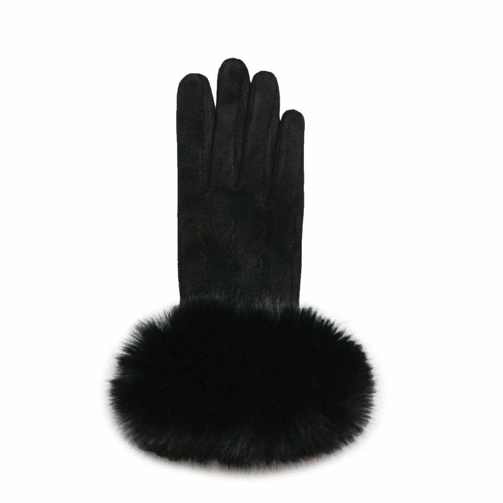 Black Faux Fur Gabrielle Glove