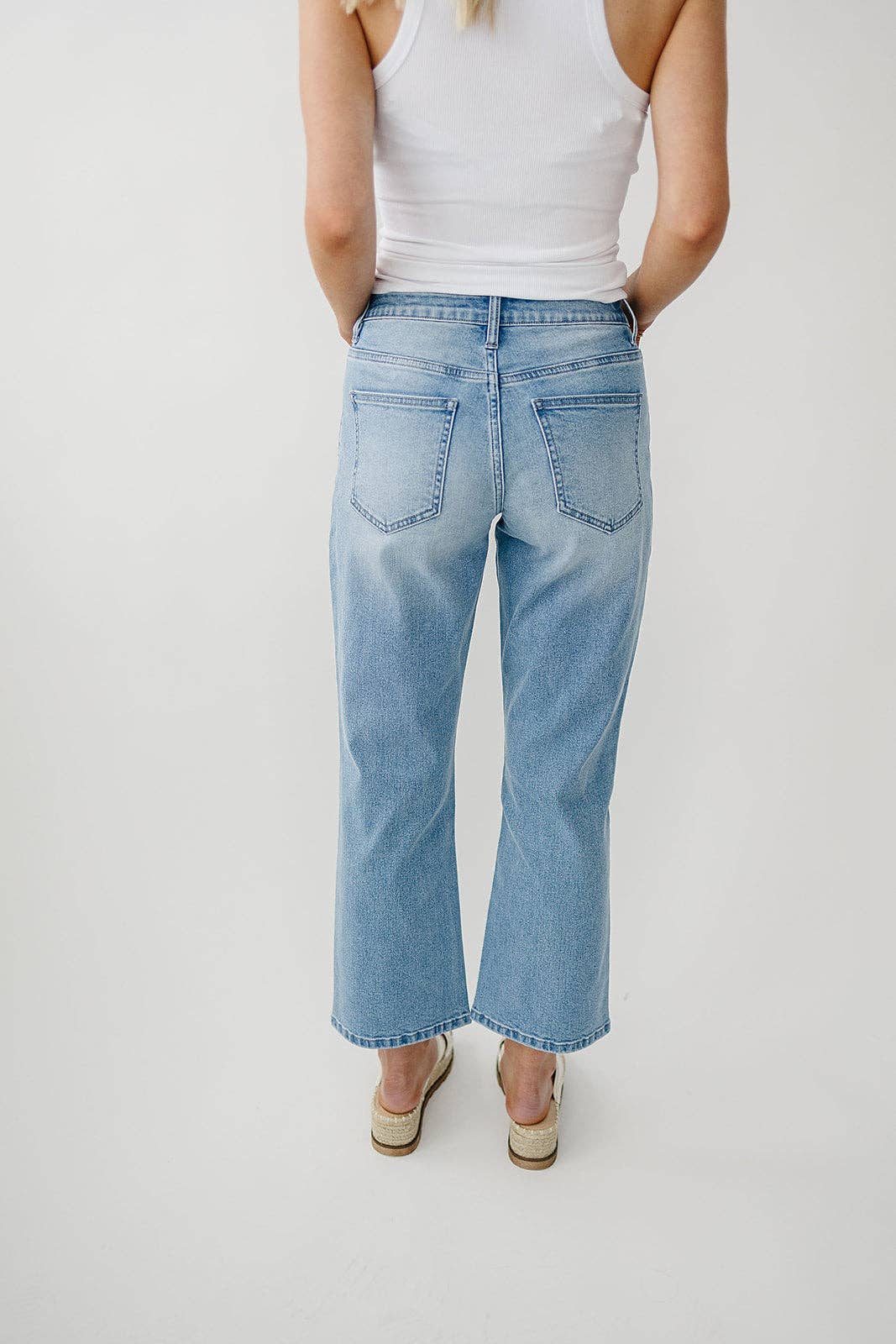 Medium Wash Non-distressed Cropped Jeans