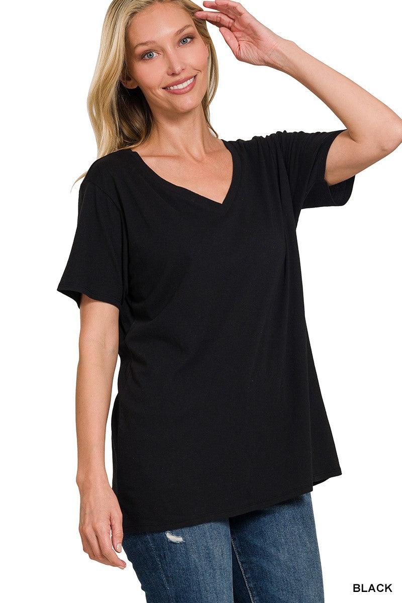 Black Boyfriend V-Neck Tee