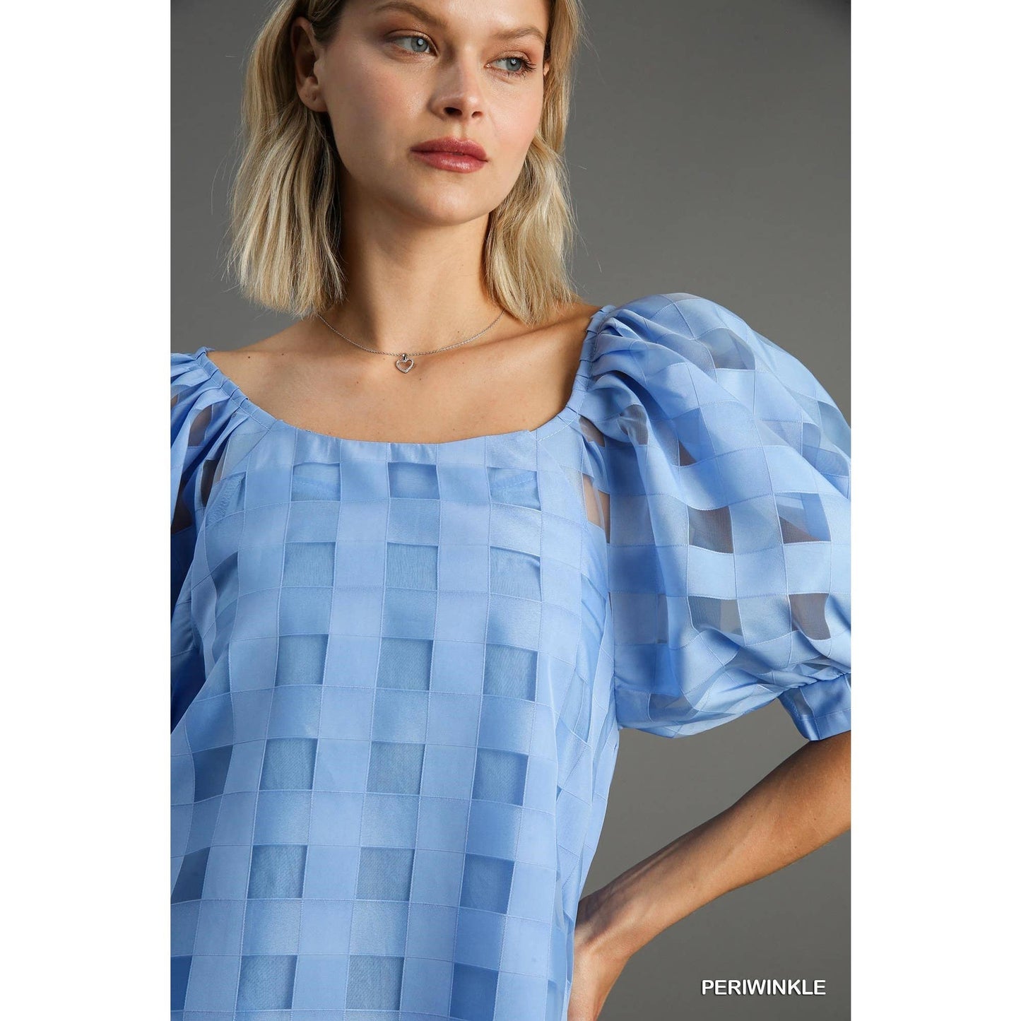 Periwinkle Organza Puff Sleeve Top