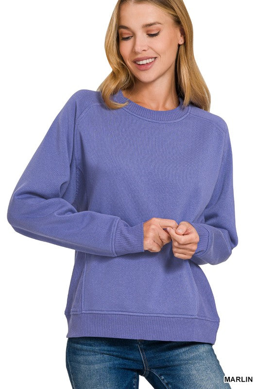 Purple/Blue Tone Fleece Round Neck Sweatshirt