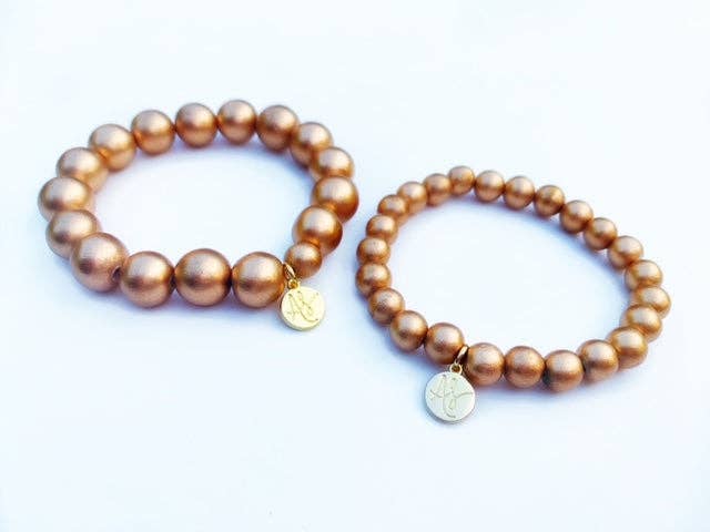 Audra Style Matte Gold Stacking Bracelet - Large