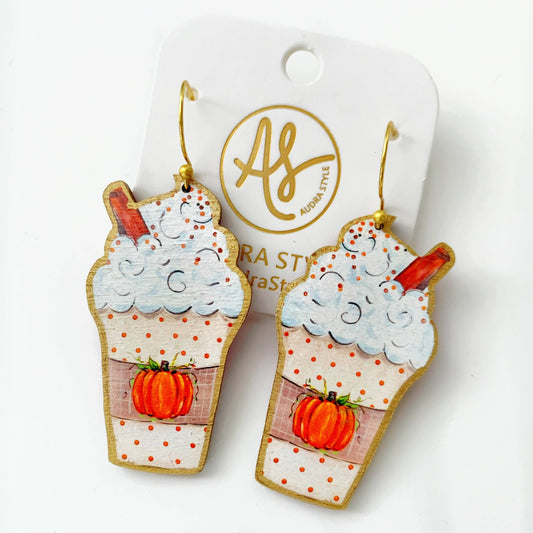 Pumpkin Spice Latte Earrings