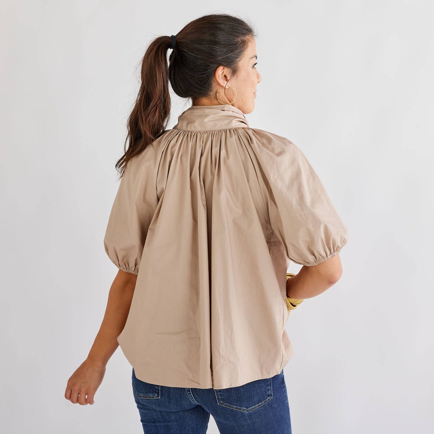 Ryan Bow Top: Khaki