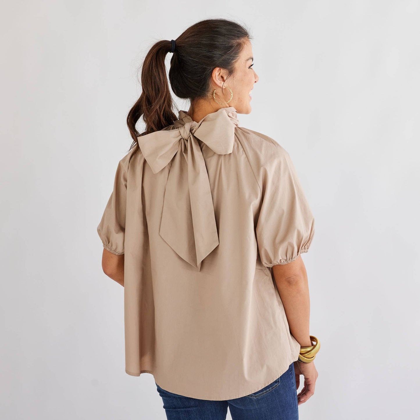 Ryan Bow Top: Khaki