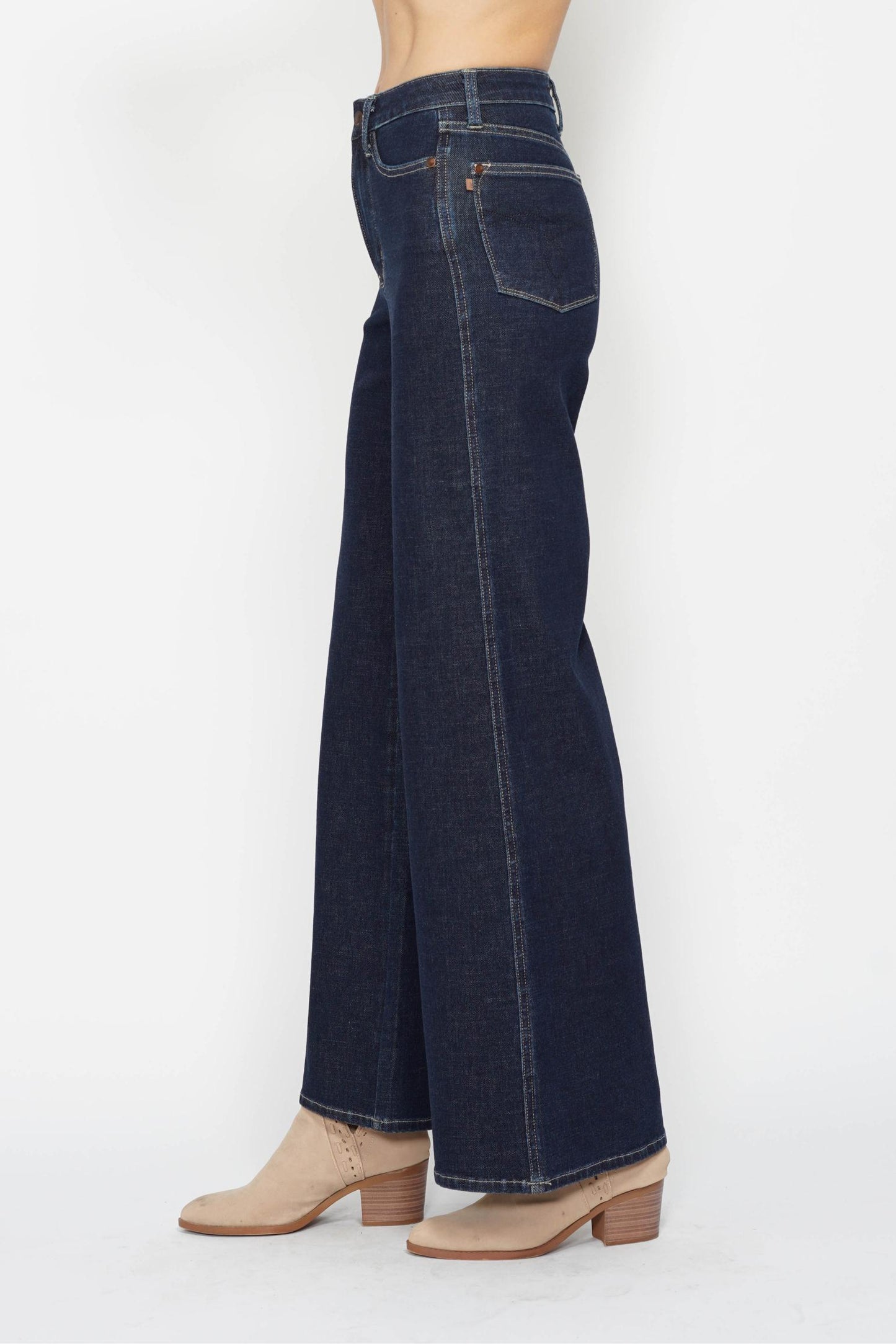 Judy Blue Dark Denim Tummy Control Wide Leg