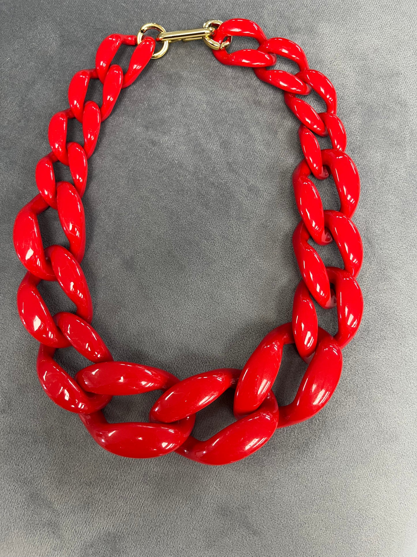 Red Linked Chain Necklace