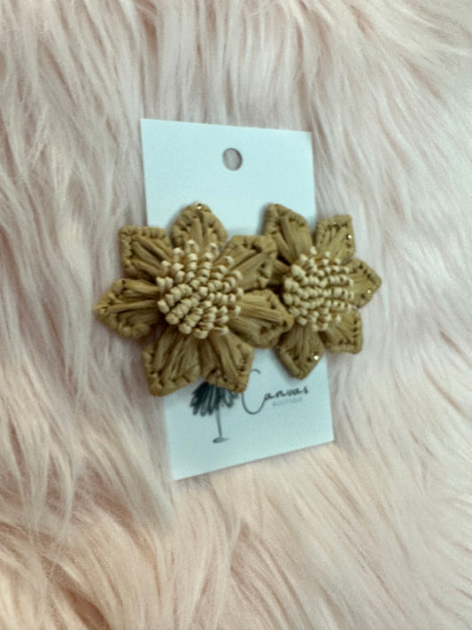 Raffia Flower Earrings