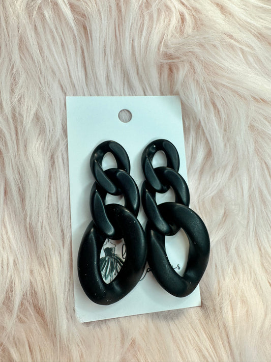 Black Acrylic Chain Earrings