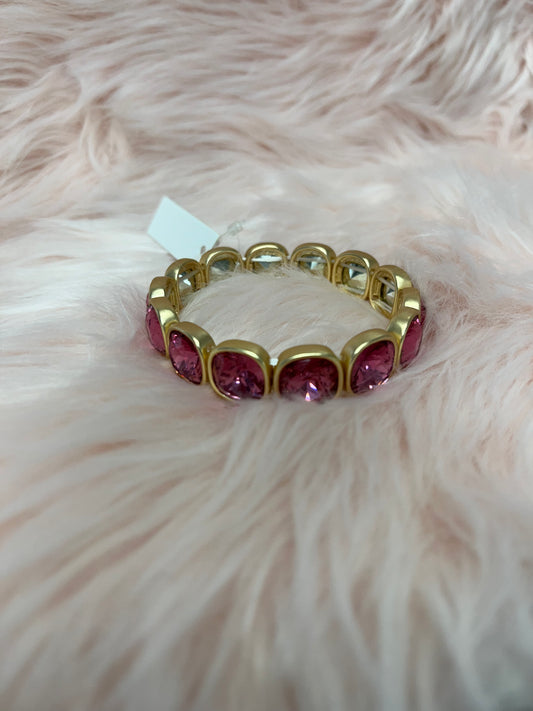 Pink Crystal and Gold Bracelet