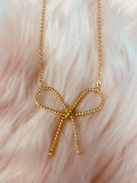 Gold Bow Necklace