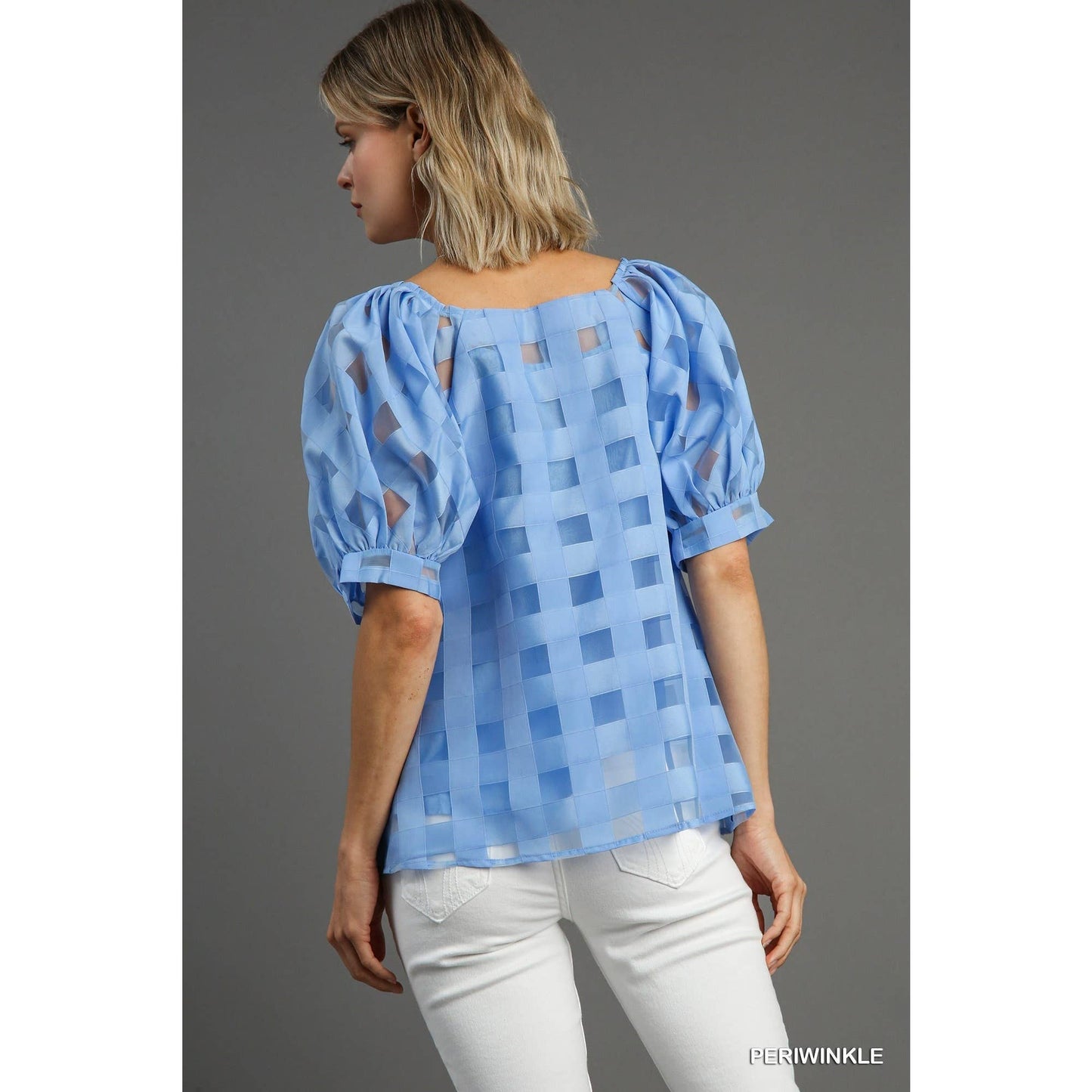 Periwinkle Organza Puff Sleeve Top