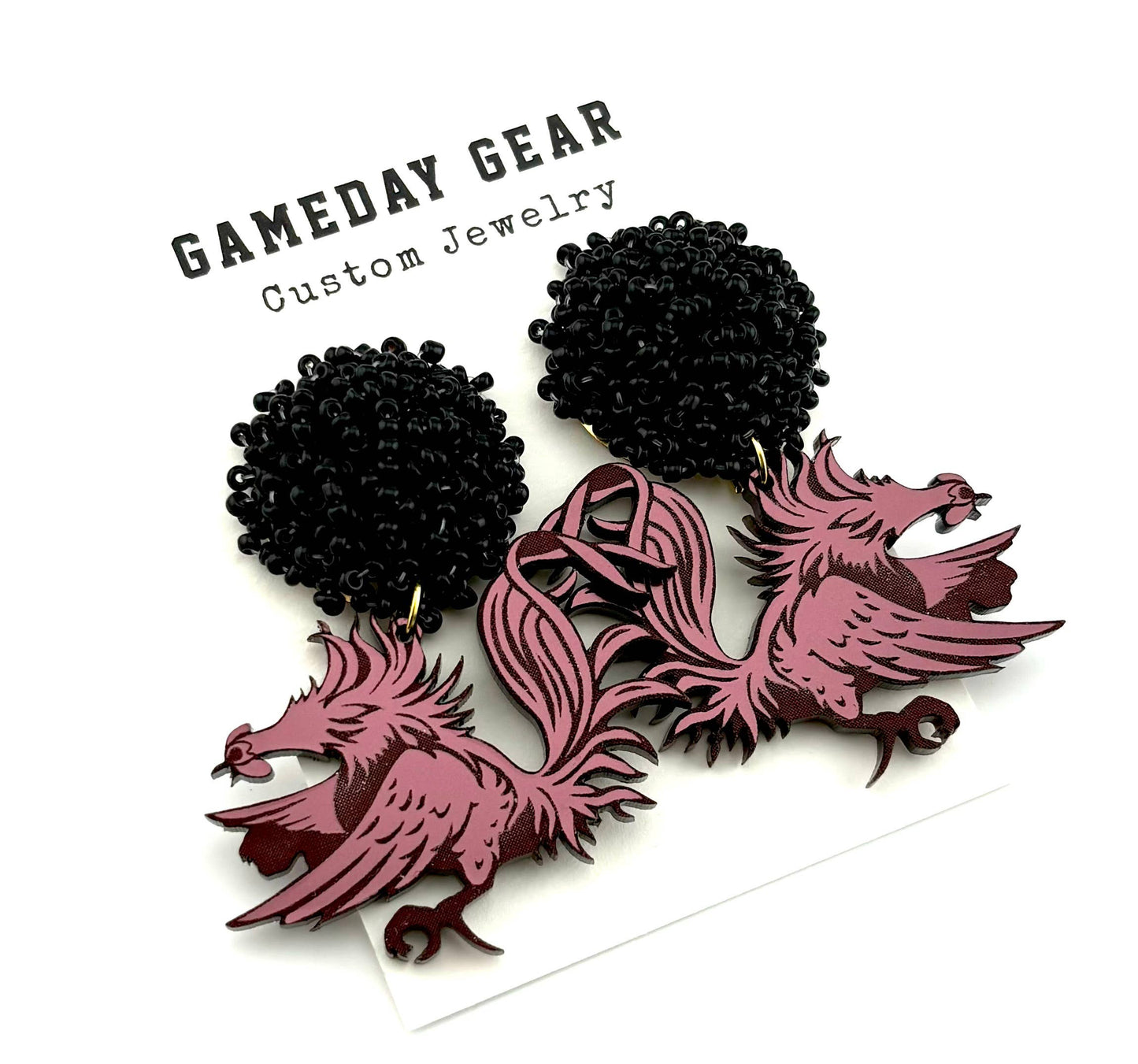 South Carolina Gamecocks Earrings with Beaded Top