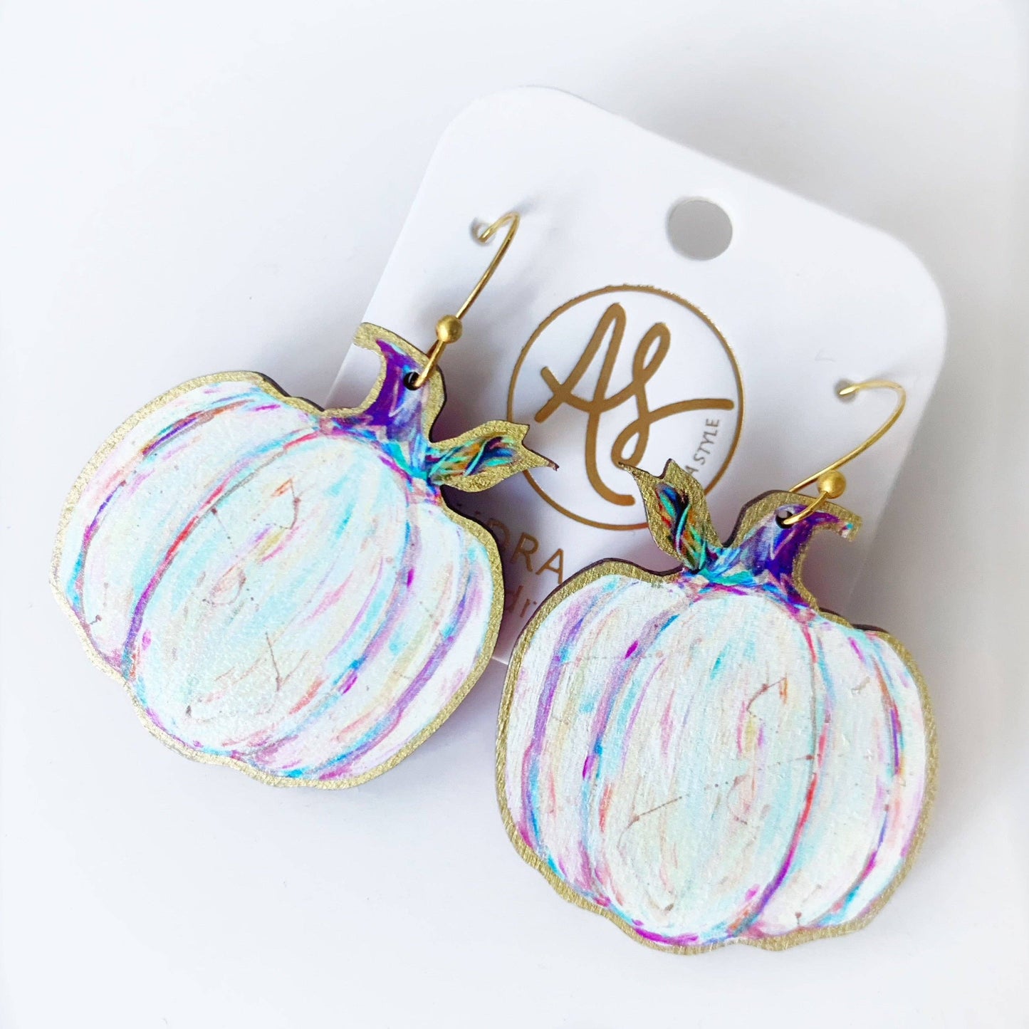 White Pumpkin Dangle Earrings