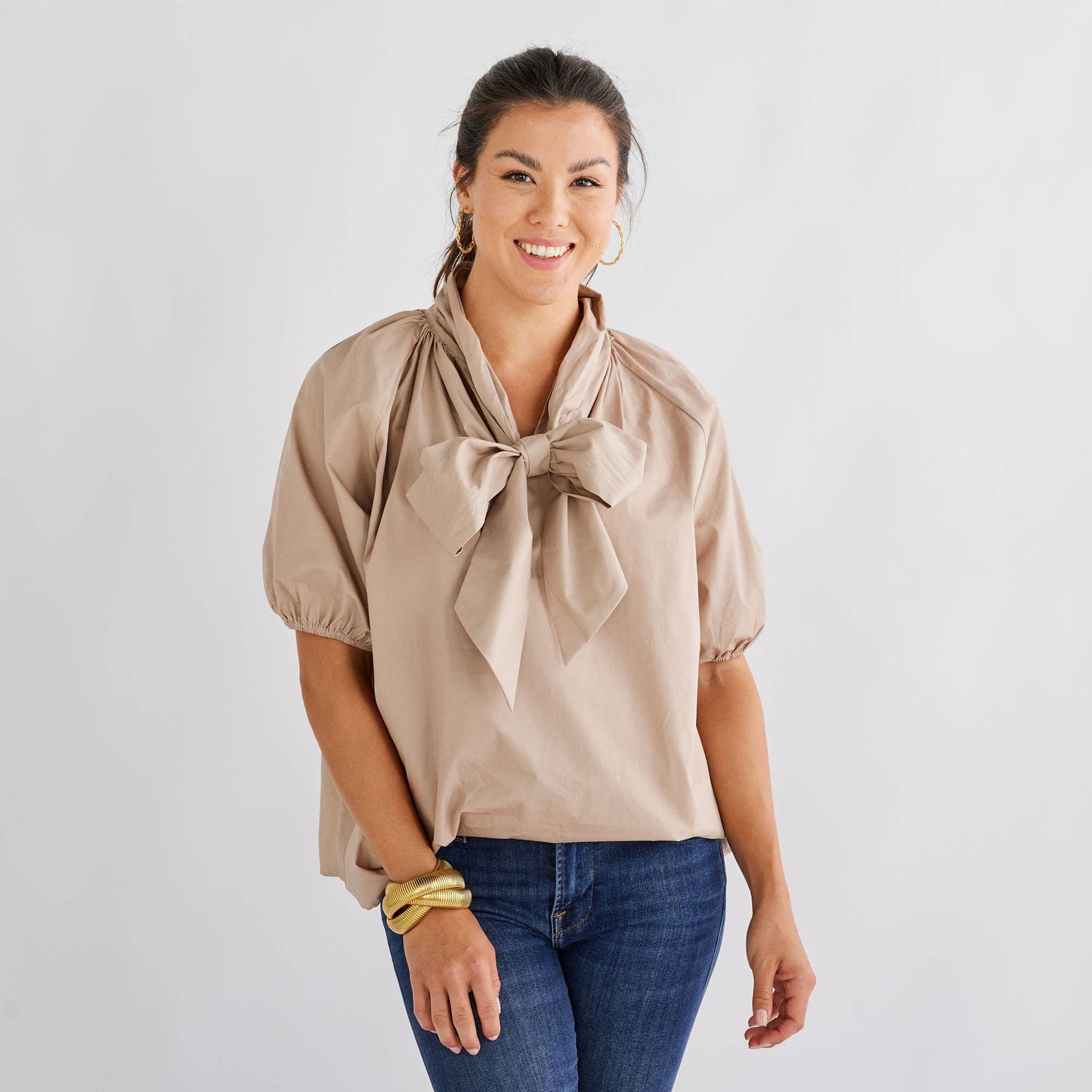 Ryan Bow Top: Khaki