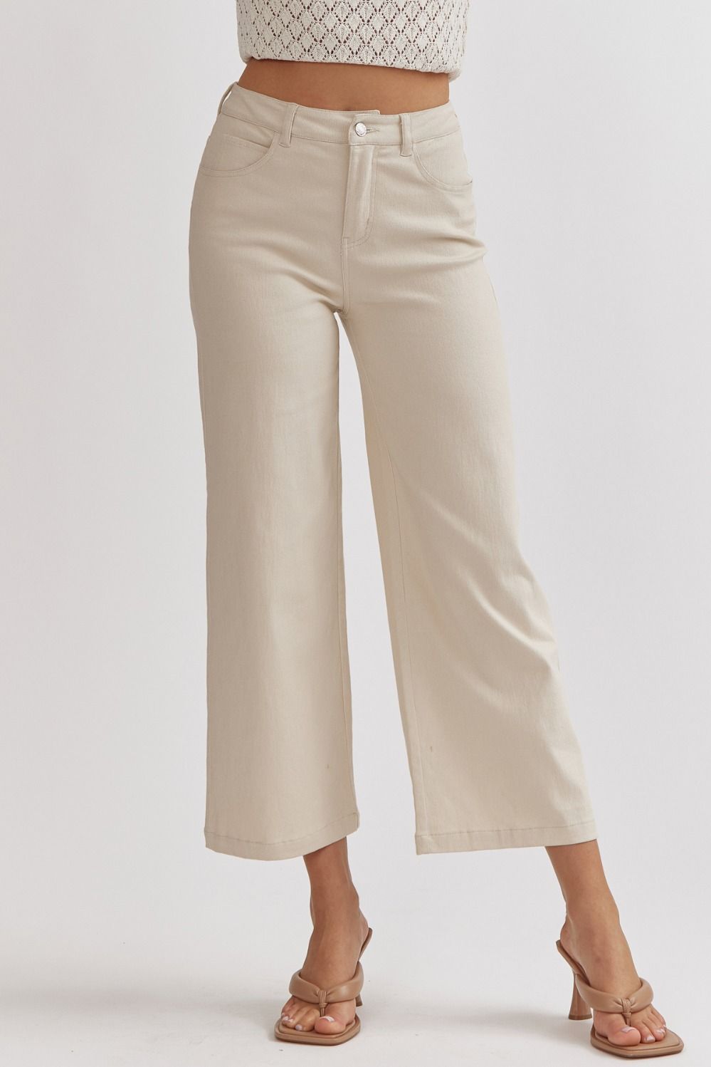 Sand High Waist Wide Leg Pants