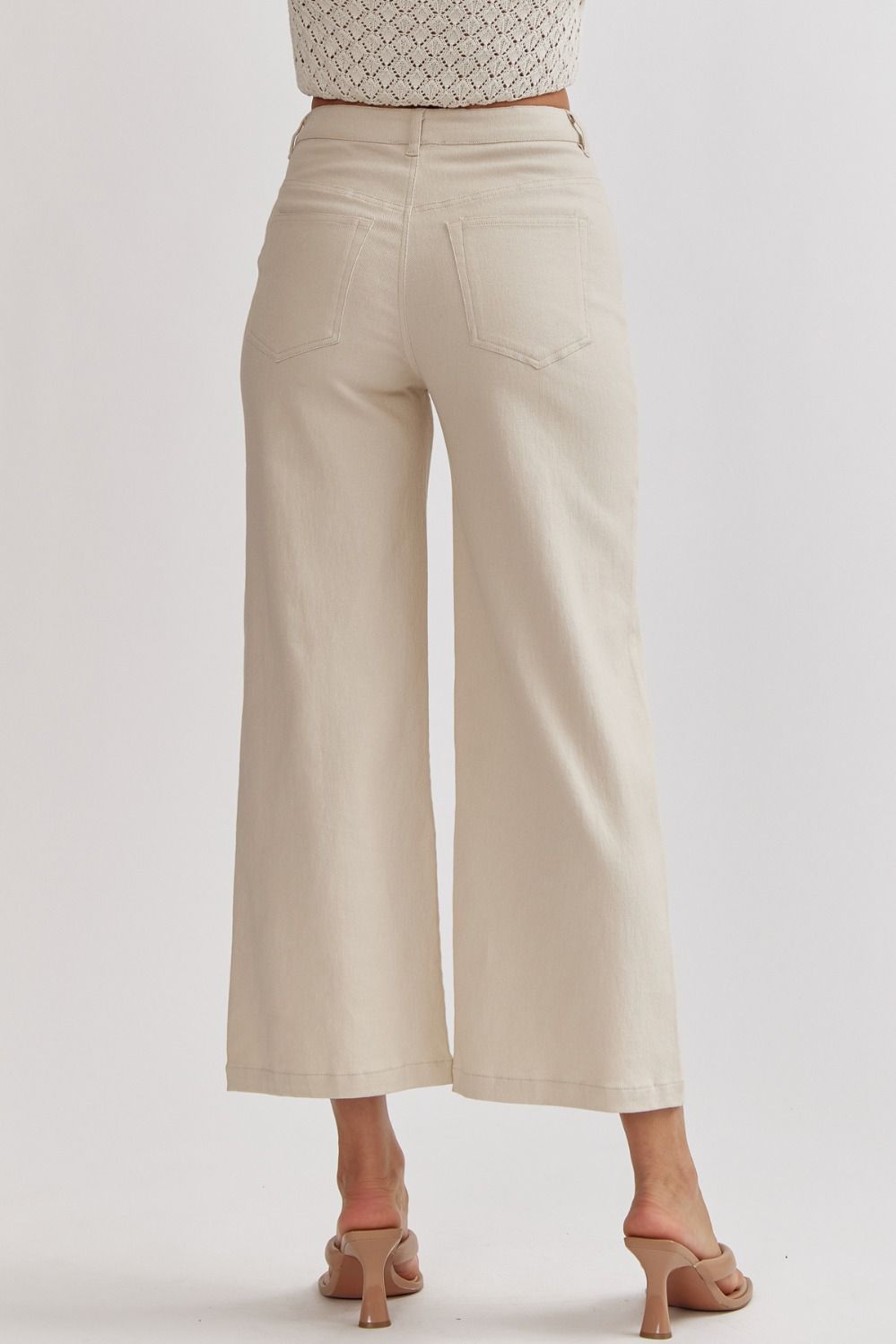 Sand High Waist Wide Leg Pants