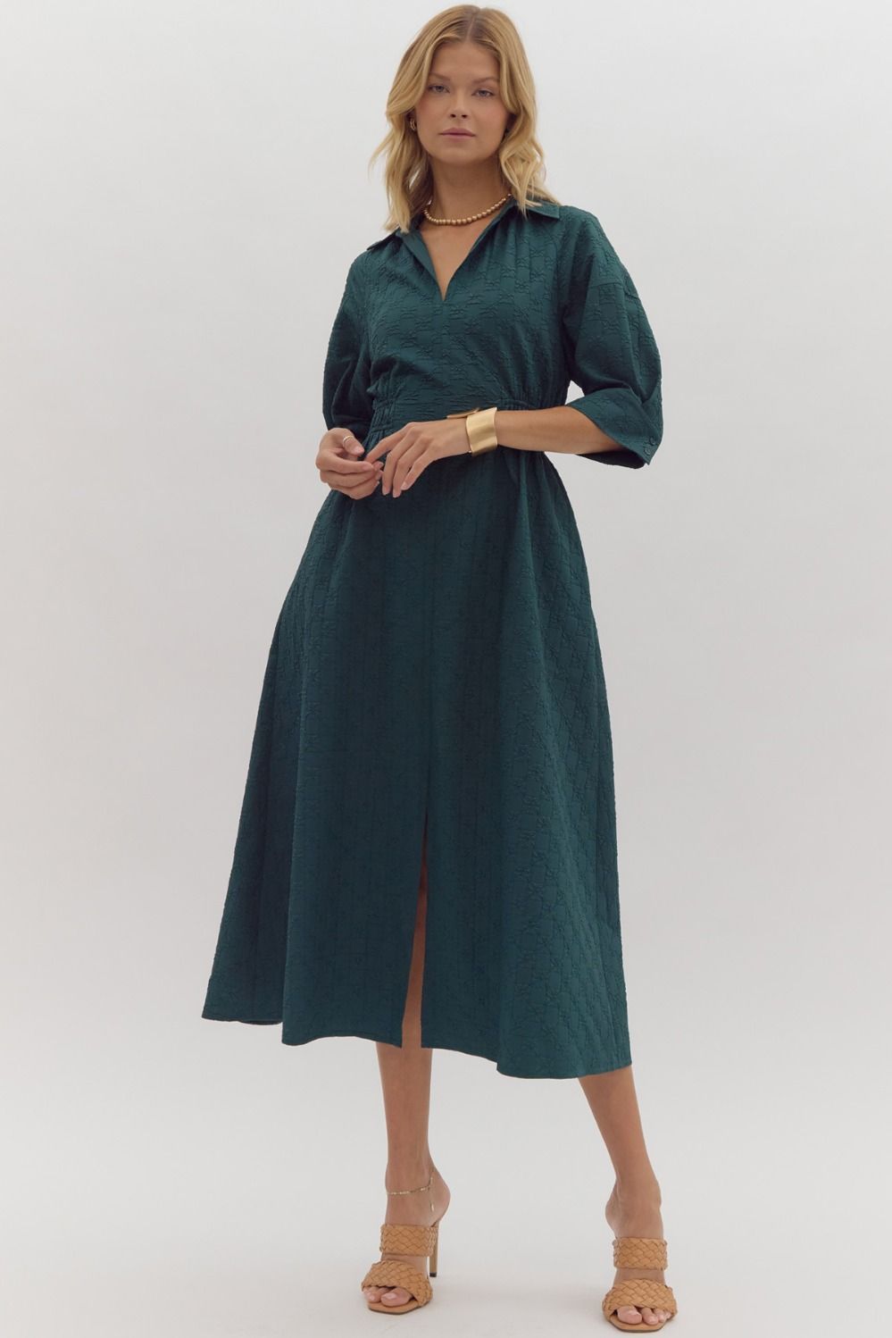 Hunter Green Midi Dress