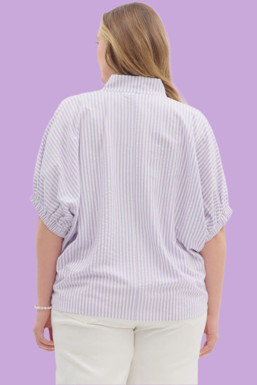 Lavender Striped Dolman Top